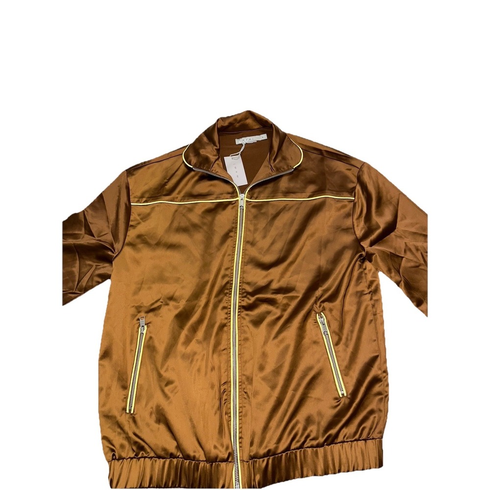 (262/10)Mnml Brown Satin Jacket Size Small